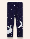 Leggings stellati con applicazione Rabbit Moon