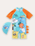 Einteiliger Badeanzug mit Cartoon-Print