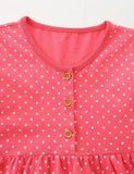Gepunktetes Kleid mit Dackel-Applikation