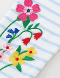 Leggings a righe ricamate floreali