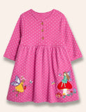 Gepunktetes Kleid mit Feen-Applikation