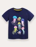 Set aus T-Shirt und Shorts mit Quallen-Print