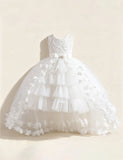 Enchanted Rose Tiered Red Tulle Gown