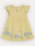 Yellow Bunny Appliqué sommerkjole