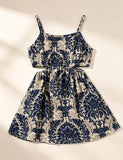 Fashion Waist Print Dress