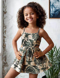 Fashion Waist Print Dress