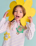 Langärmliges Kleid mit Katzenstickerei