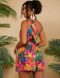 Mom and Me Tropical Fruit Tie-dye Dress