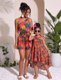 Mom and Me Tropical Fruit Tie-dye Dress