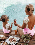 Mom and Me 3D Angel Wings Embroidery Simwear