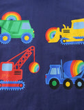 Kurzarm-T-Shirt mit Bauwagen-Aufdruck