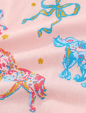 Kurzärmliges T-Shirt mit süßem Pony-Print