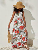 Abito elegante con stampa floreale per le vacanze