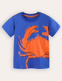 Cute Crab Print T-shirt