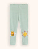 Niedliche Leggings mit Bienen-Blumen-Applikation