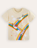 Cute Unicorn Rainbow Print T-Shirt