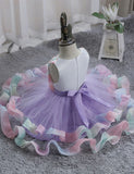 Tredimensionel Flower Party Tyl Kjole