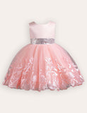 Sequined Waist Fluffy Birthday Party Dress