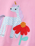 Linda sudadera con apliques de unicornio