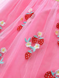 Abito in tulle ricamato fragola