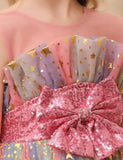 Φόρεμα με χρώμα με παγιέτες Star Tulle Puffy Dress