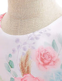 Bubble Sleeve Floral Tulle Party Dress