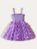 Vestido Suspensório de Tule Borboleta Modelo 3D
