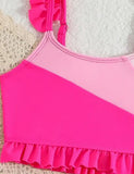Split Ruffle Edge Split Swimsuit