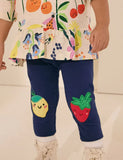 Leggings aus Baumwolle mit Fruchtapplikation