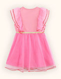 Abito in tulle ricamato fragola