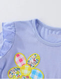 Robe fleurie à appliques et patchwork