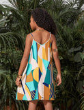 Mom and Me Fashion Printed Suspender Dress