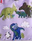 Grazioso vestito a maniche lunghe con stampa di dinosauri