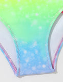 Costume da bagno diviso con stampa sirena colorata