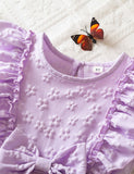 Butterfly Embroidered Flying Sleeve Tulle Dress