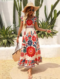 Vestido de praia de verão sem costas para mamãe e eu