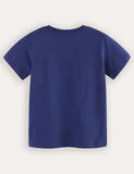 Kurzarm-T-Shirt mit Bauwagen-Aufdruck