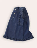 Sleeveless Lace Denim Dress