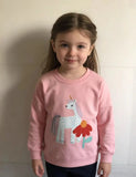 Linda sudadera con apliques de unicornio