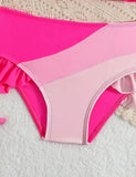 Split Ruffle Edge Split Swimsuit
