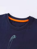 Cartoon Dinosaur Embroidery T-Shirt