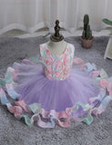 Tredimensionel Flower Party Tyl Kjole
