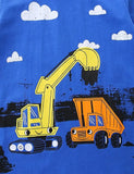 Kurzarm-T-Shirt mit Bauwagen-Aufdruck