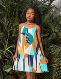 Mom and Me Fashion Printed Suspender Dress