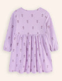 Butterfly Embroidered Long-sleeved Dress