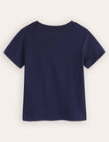 Cartoon Dinosaur Embroidery T-Shirt