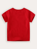 Kurzarm-T-Shirt mit Dinosaurier-Stickerei