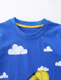 Kurzarm-T-Shirt mit Bauwagen-Aufdruck