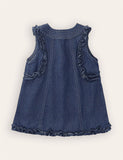 Sleeveless Lace Denim Dress