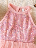 Sequin Halter Neck Birthday Party Princess Dress
